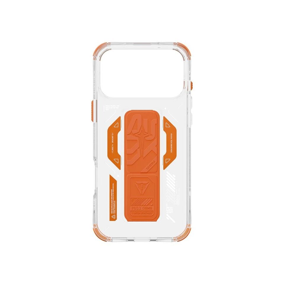 Skinarma iPhone 17 Pro Max  Kılıf Magsafe Özellikli Teknoloji Desenli Helio  Kılıf Turuncu