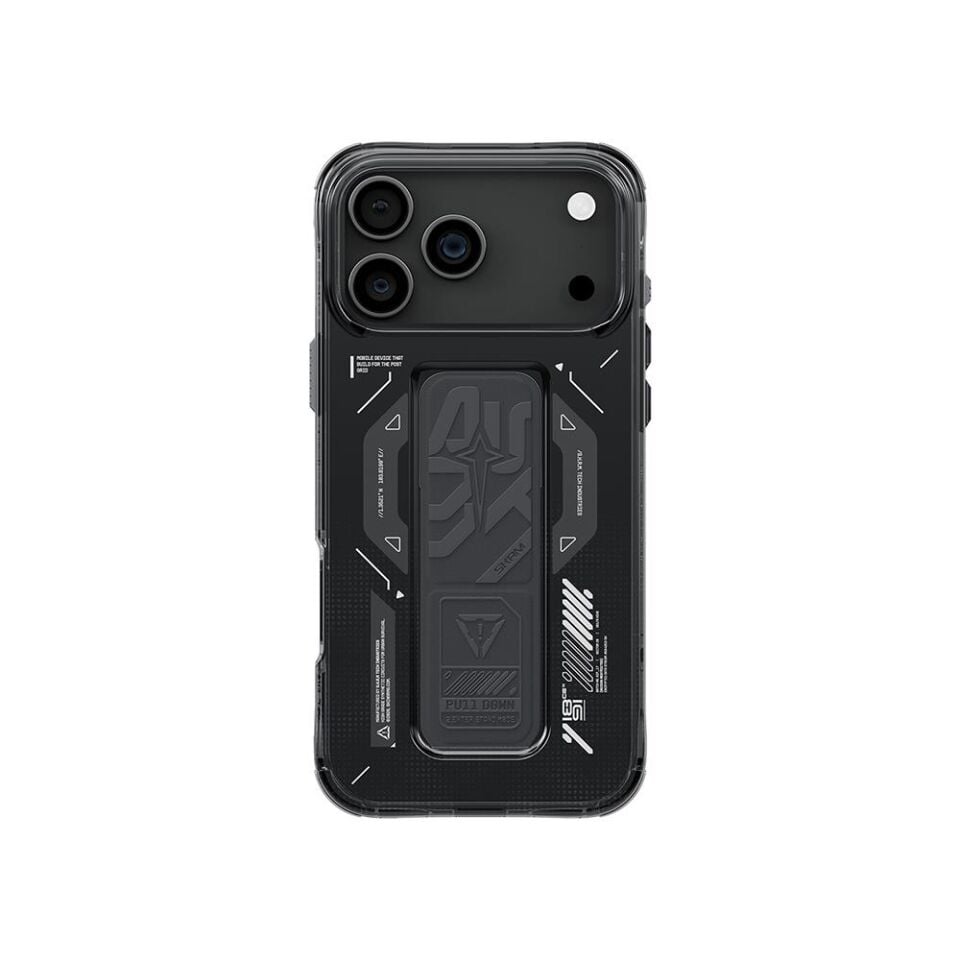 Skinarma iPhone 17 Pro Max  Kılıf Magsafe Özellikli Teknoloji Desenli Helio  Kılıf Füme
