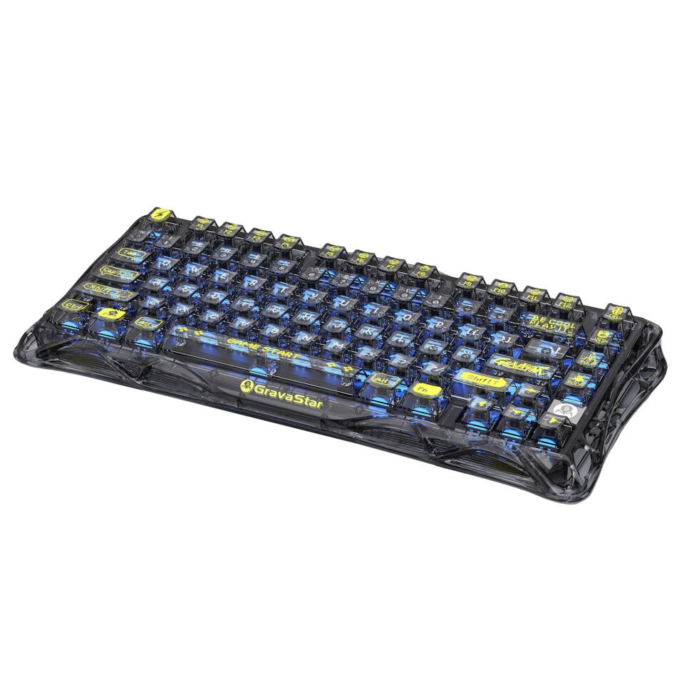 GravaStar Mercury K1 Lite RGB Kablosuz Mekanik İngilizce Q Gaming Klavye Siyah