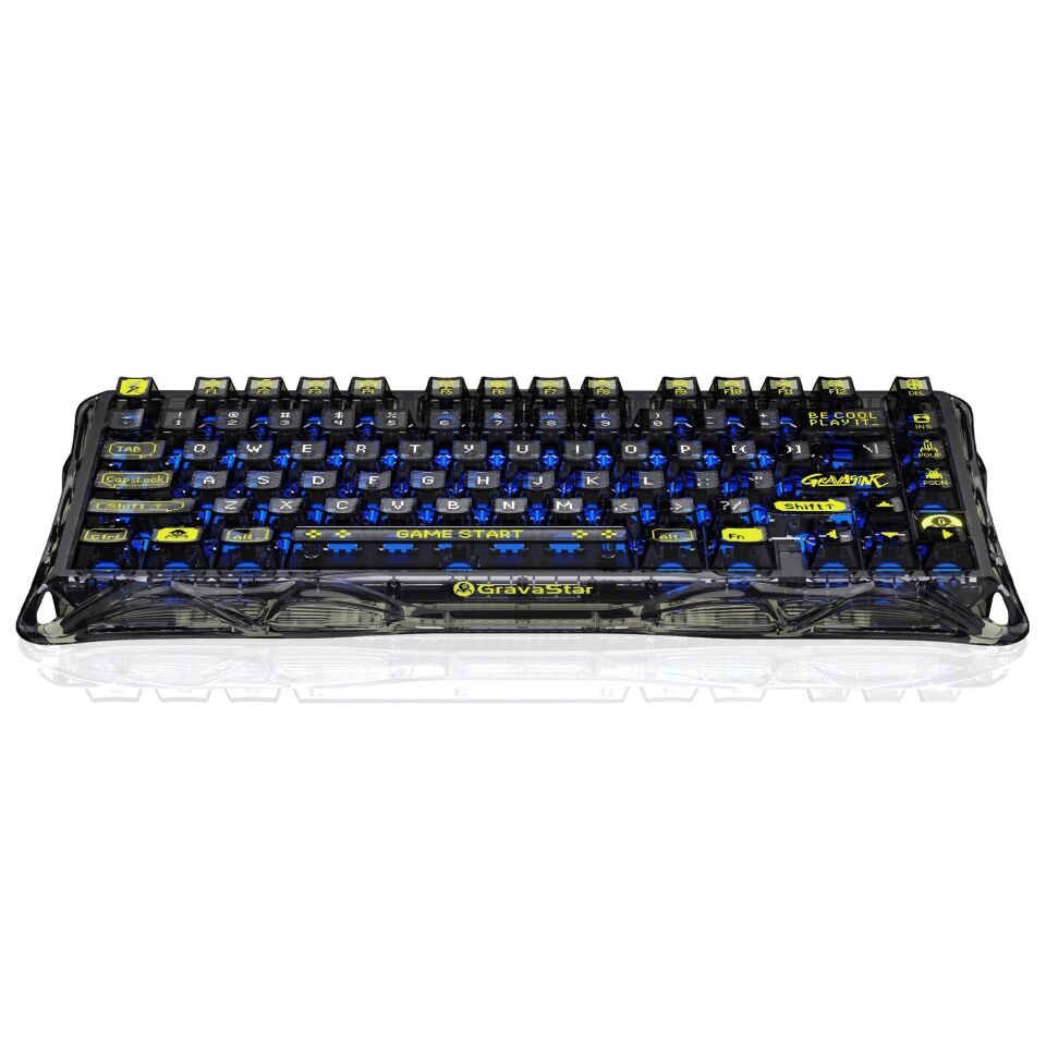 GravaStar Mercury K1 Lite RGB Kablosuz Mekanik İngilizce Q Gaming Klavye Siyah