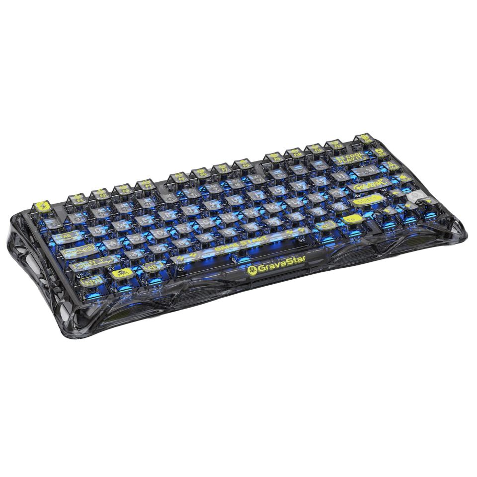 GravaStar Mercury K1 Lite RGB Kablosuz Mekanik İngilizce Q Gaming Klavye Siyah