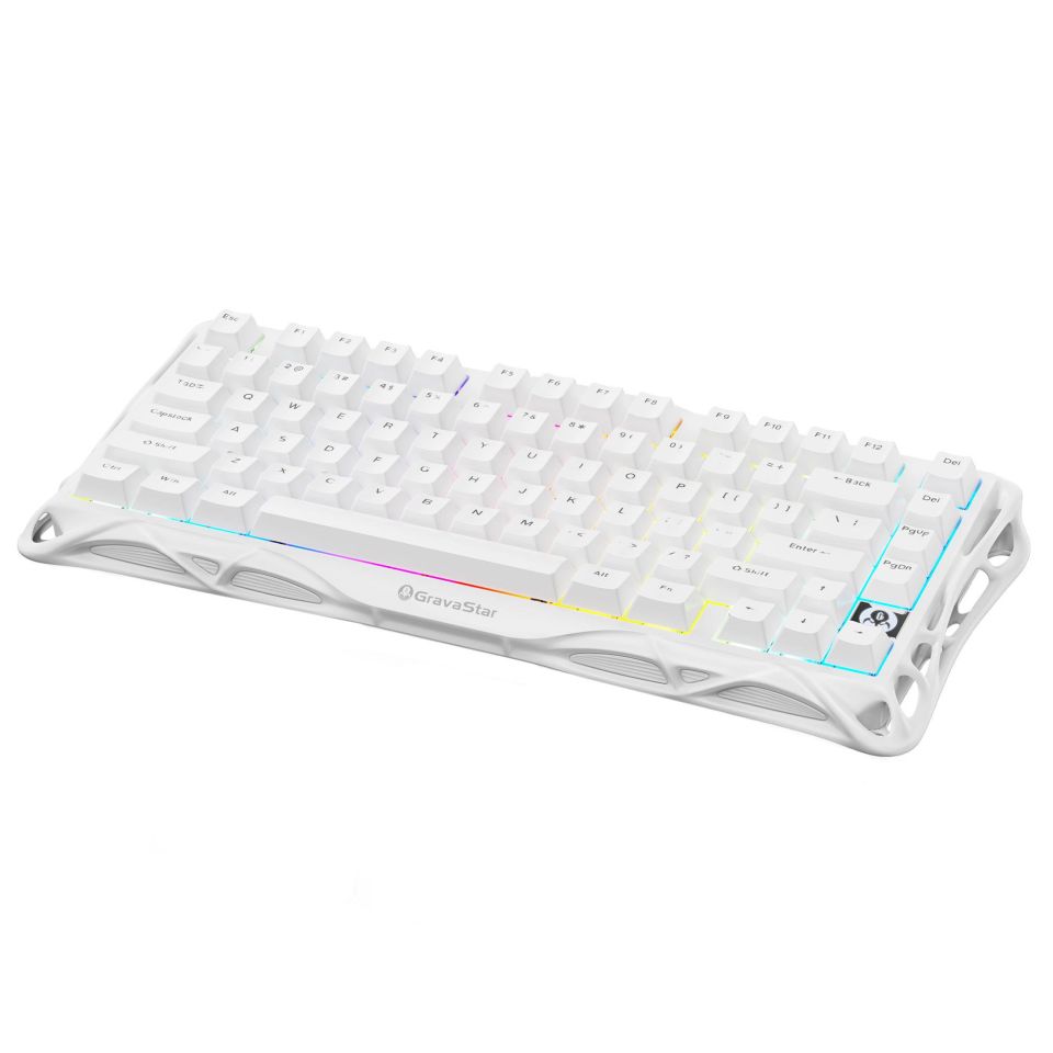 GravaStar Mercury K1 Lite RGB Kablosuz Mekanik İngilizce Q Gaming Klavye Beyaz