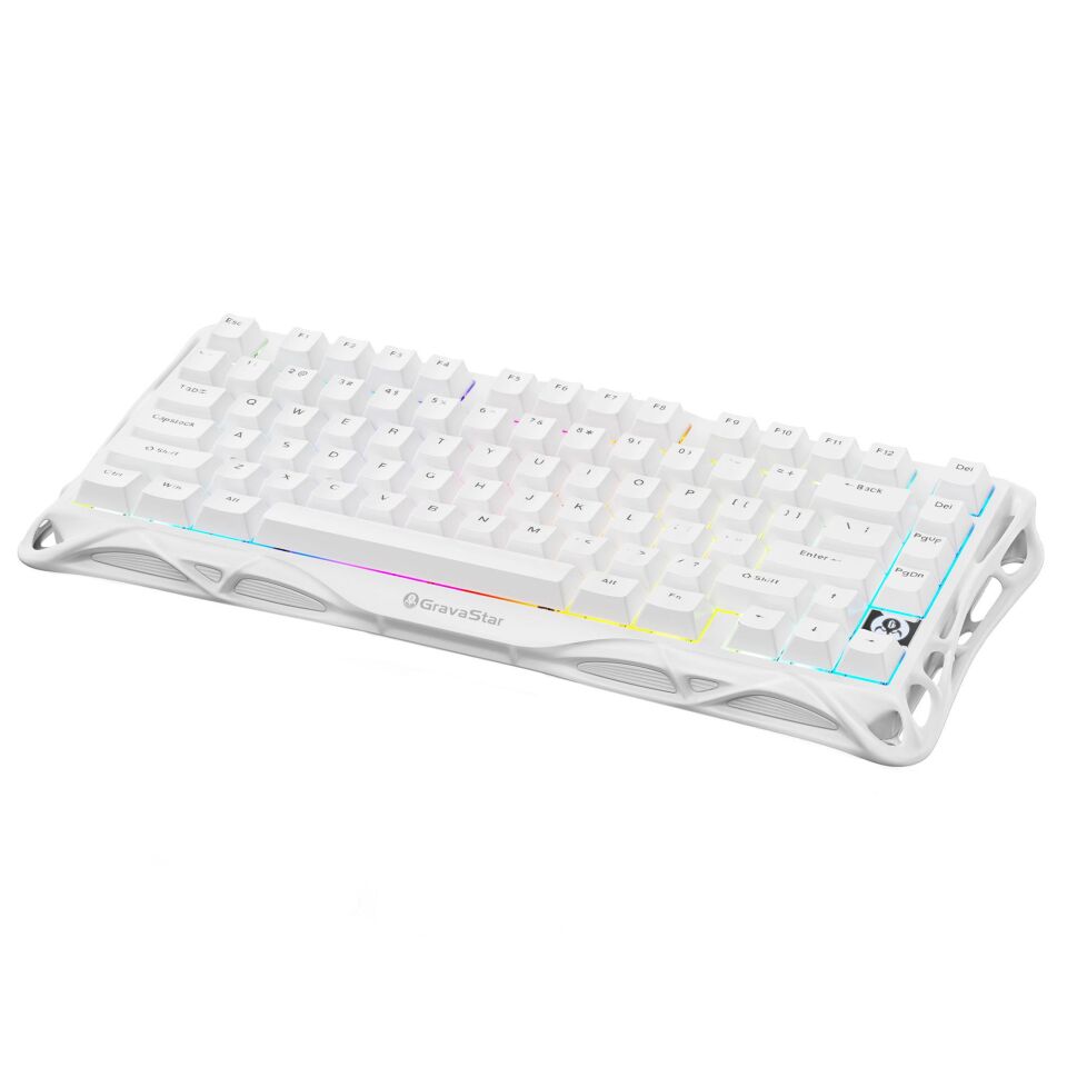 GravaStar Mercury K1 Lite RGB Kablosuz Mekanik İngilizce Q Gaming Klavye Beyaz