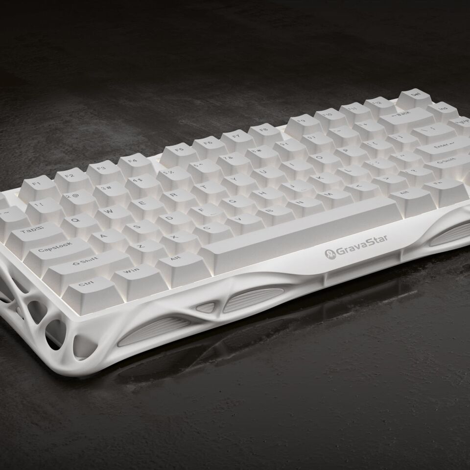 GravaStar Mercury K1 Lite RGB Kablosuz Mekanik İngilizce Q Gaming Klavye Beyaz