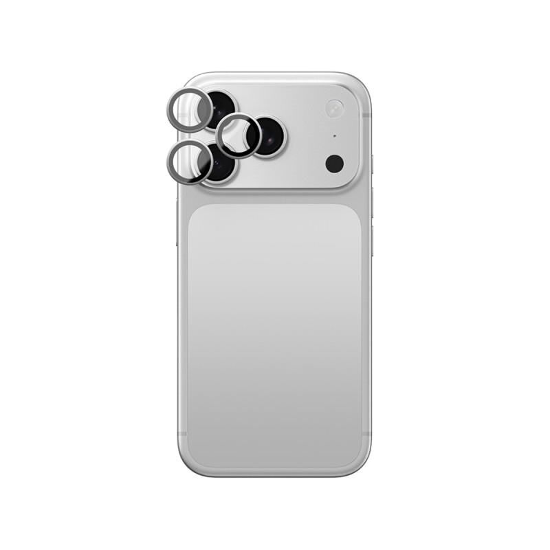 Amazingthing  Apple iPhone 18 Pro Max Amazingthing Radix Vision Parlama Önleyici Kamera Lens Koruyucu + Kolay Uygulama Aparatlı Gümüş