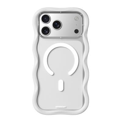 iPhone 17 Pro Max  Magsafe Şarj Özellikli Youngkit Wave Matte Serisi Kılıf Beyaz