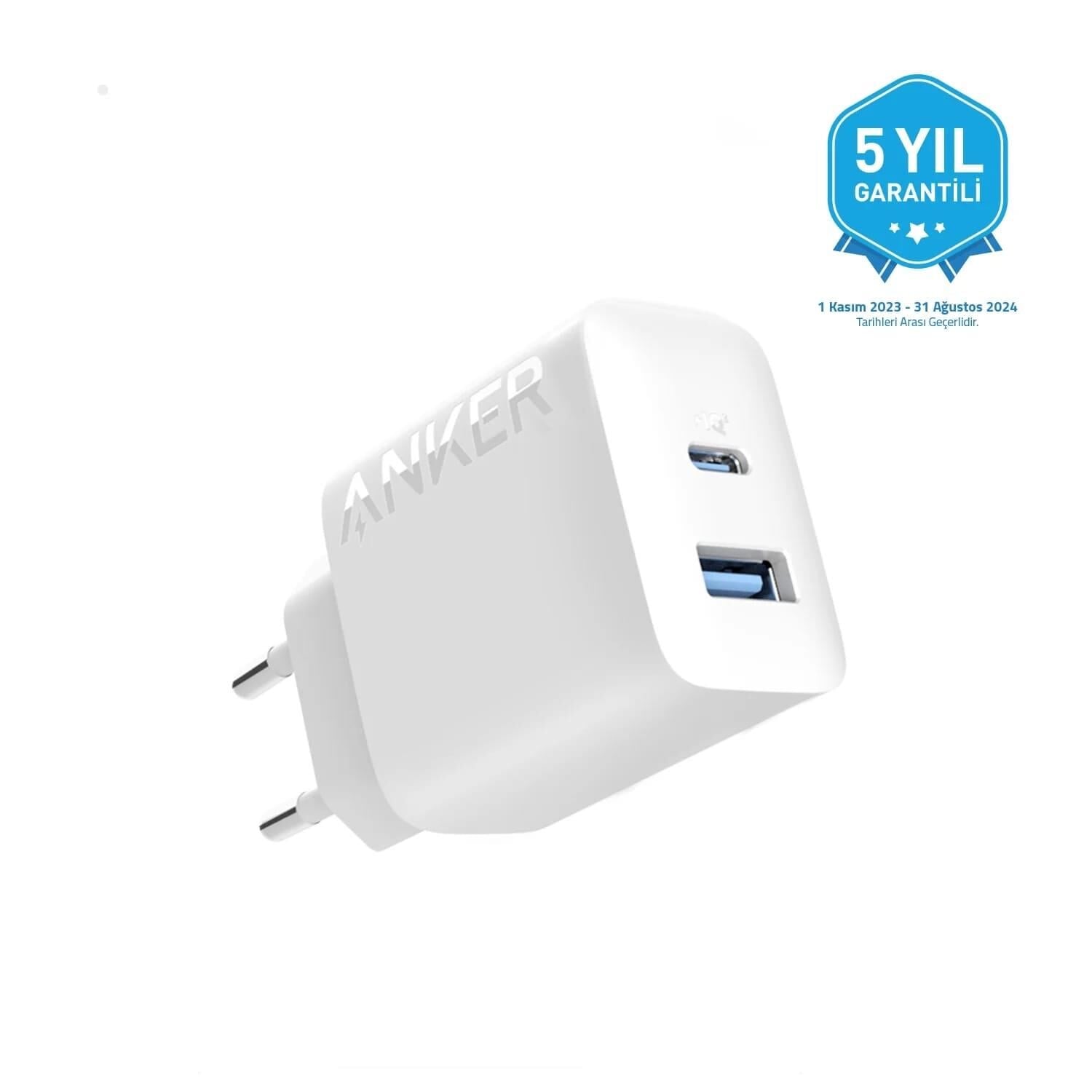 Anker 20W USB-C + USB-A Çift Portlu Şarj Cihazı - A2348