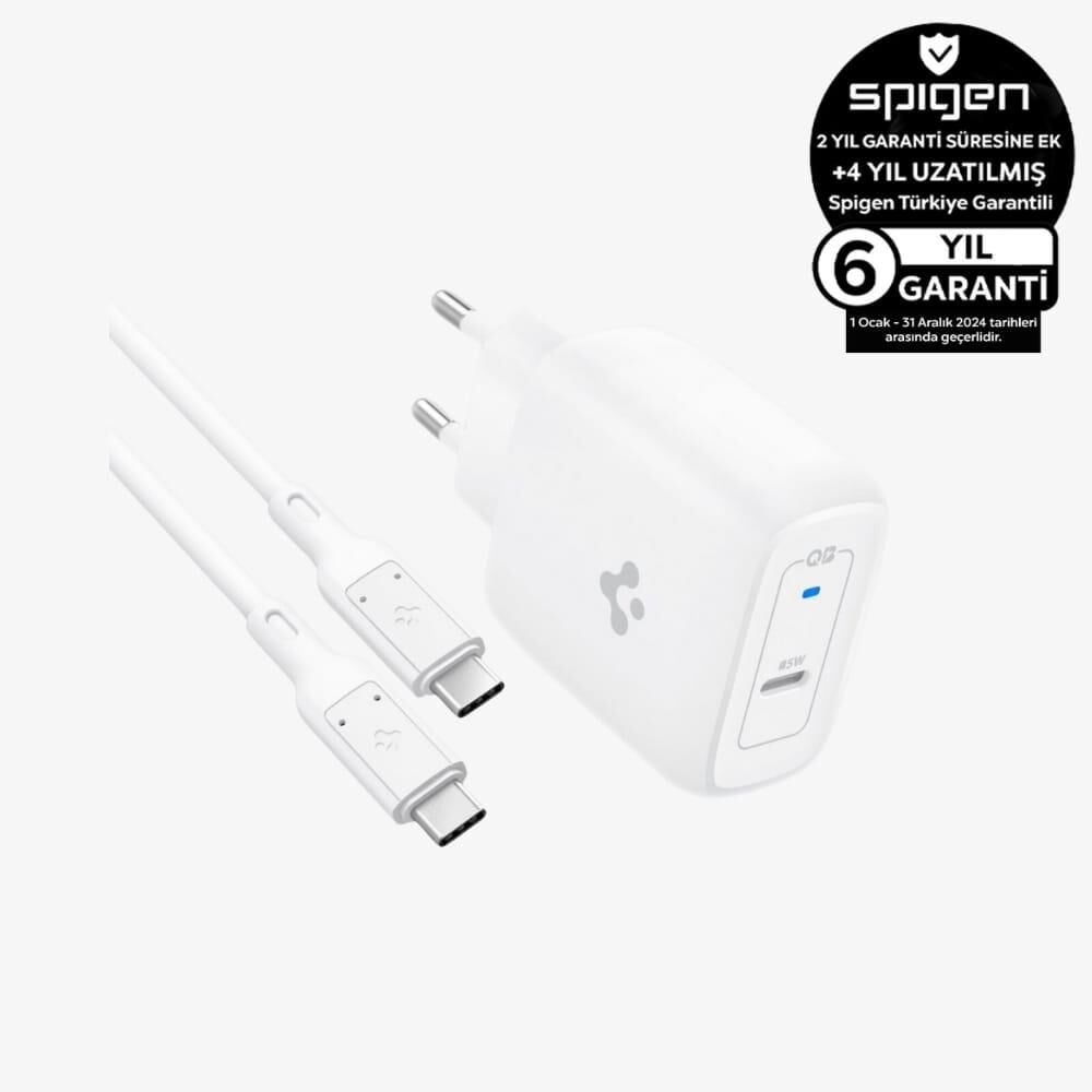 Spigen 45W  USB-C Adaptör + USB-C Örgü Şarj Kablo