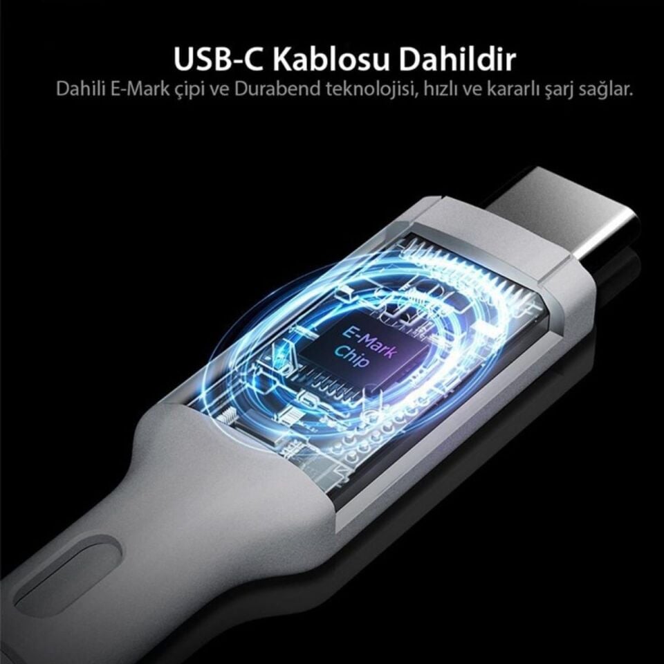 Spigen 45W  USB-C Adaptör + USB-C Örgü Şarj Kablo