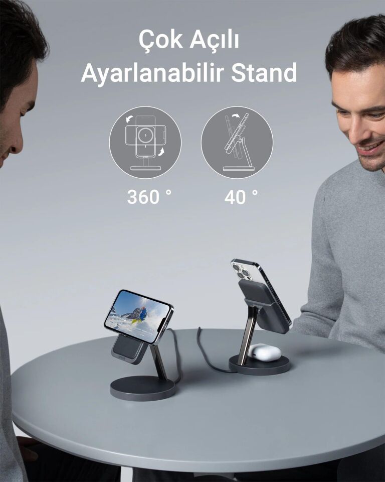 Anker 633 MagGo Manyetik Kablosuz Şarj Cihazı (MagSafe)