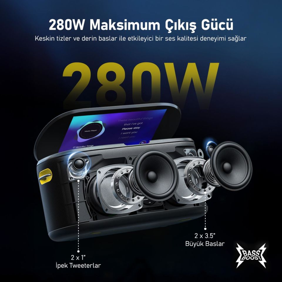 Ikarao Shell S1 10,1 Tabletli Çift Mikrofonlu Karaoke Bluetooth Hoparlör