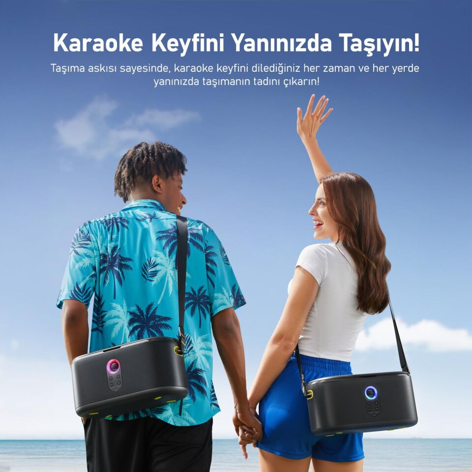 Ikarao Shell S1 10,1 Tabletli Çift Mikrofonlu Karaoke Bluetooth Hoparlör