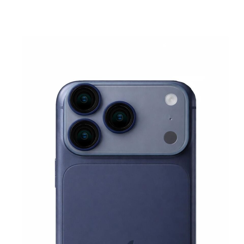 KUZOOM Pvd Double-Color iPhone 17 Pro / 17 Pro Max Uyumlu Kamera Lens Koruyucu Dark Blue