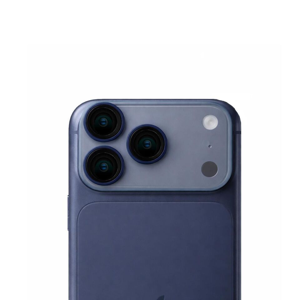 KUZOOM Pvd Double-Color iPhone 17 Pro / 17 Pro Max Uyumlu Kamera Lens Koruyucu Dark Blue