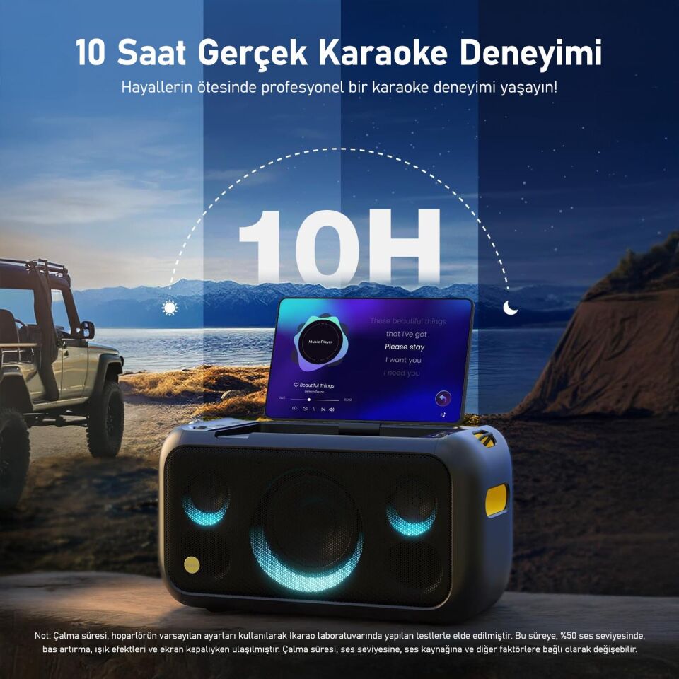 Ikarao Break X1 13,3 Tabletli Çift Mikrofonlu Karaoke Bluetooth Hoparlör