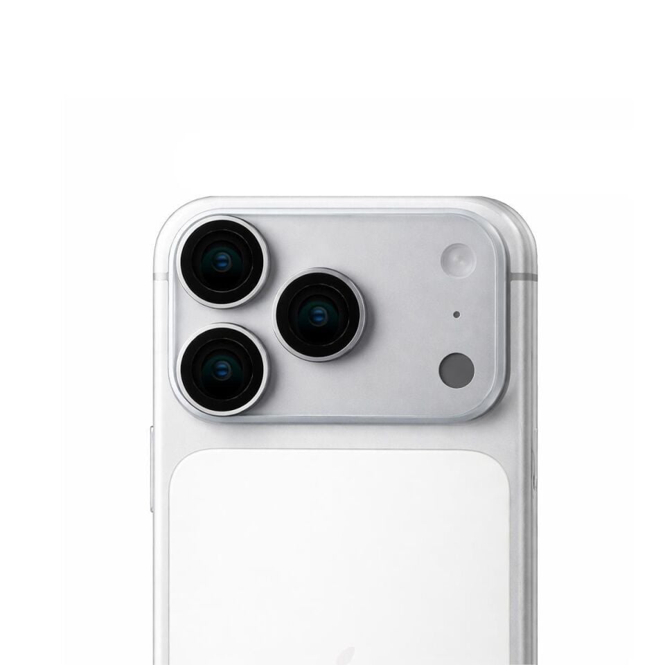 KUZOOM Pvd Double-Color iPhone 17 Pro / 17 Pro Max Uyumlu Kamera Lens Koruyucu Gümüş