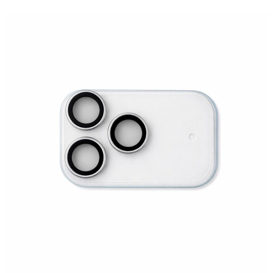 KUZOOM Pvd Double-Color iPhone 17 Pro / 17 Pro Max Uyumlu Kamera Lens Koruyucu Gümüş