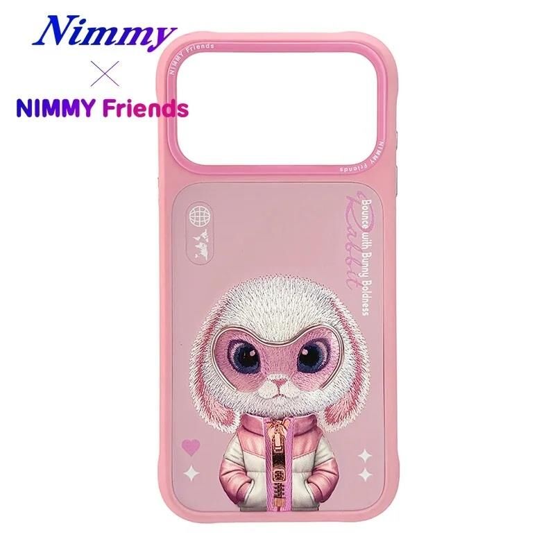 Nımmy iPhone 17 Pro  3D Gerçek Nakış Gözlük ve Fermuar İşlemeli Tavşan Desenli Silikon Kılıf 2.0