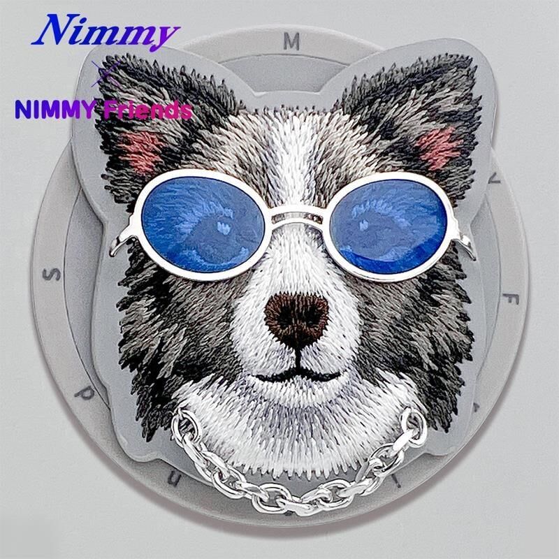 Nımmy iPhone 17 Pro Max MagSafe Uyumlu 3D Pop Socket Aparatlı 3D Gözlük Zincir Köpek Detaylı Cool Cute 2.0 Kılıf