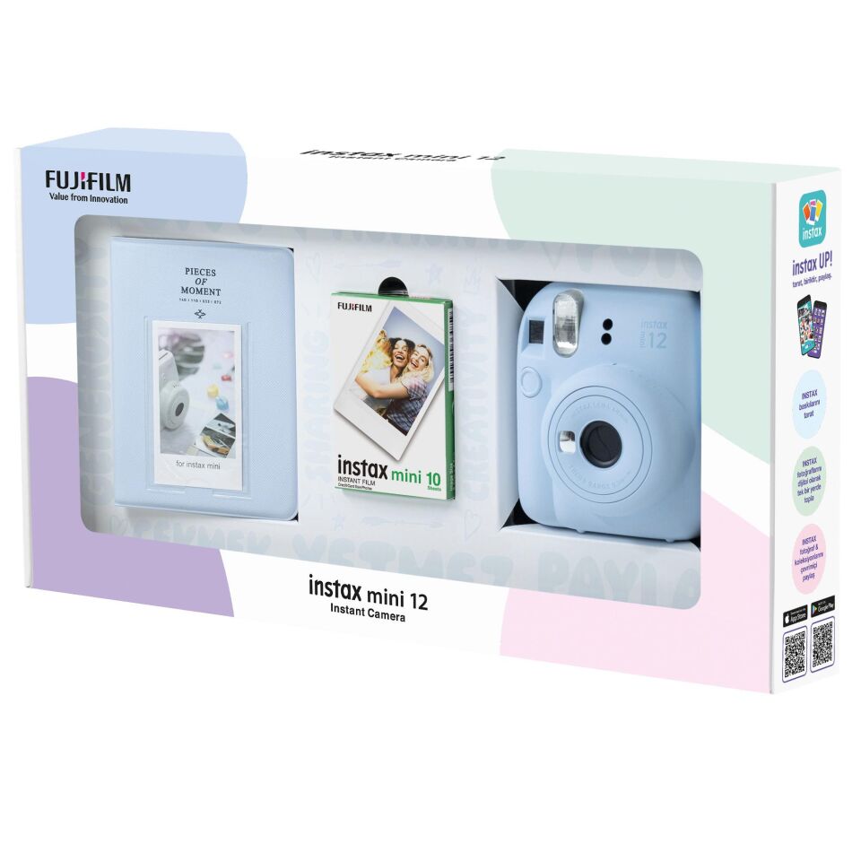 İnstax Mini 12 10LU Film ve PVC Albüm Bundle Box Mavi