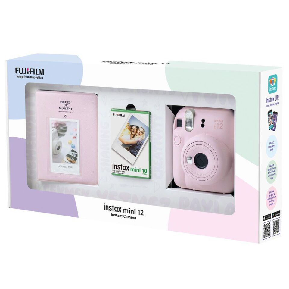 İnstax Mini 12 10LU Film ve PVC Albüm Bundle Box Pembe