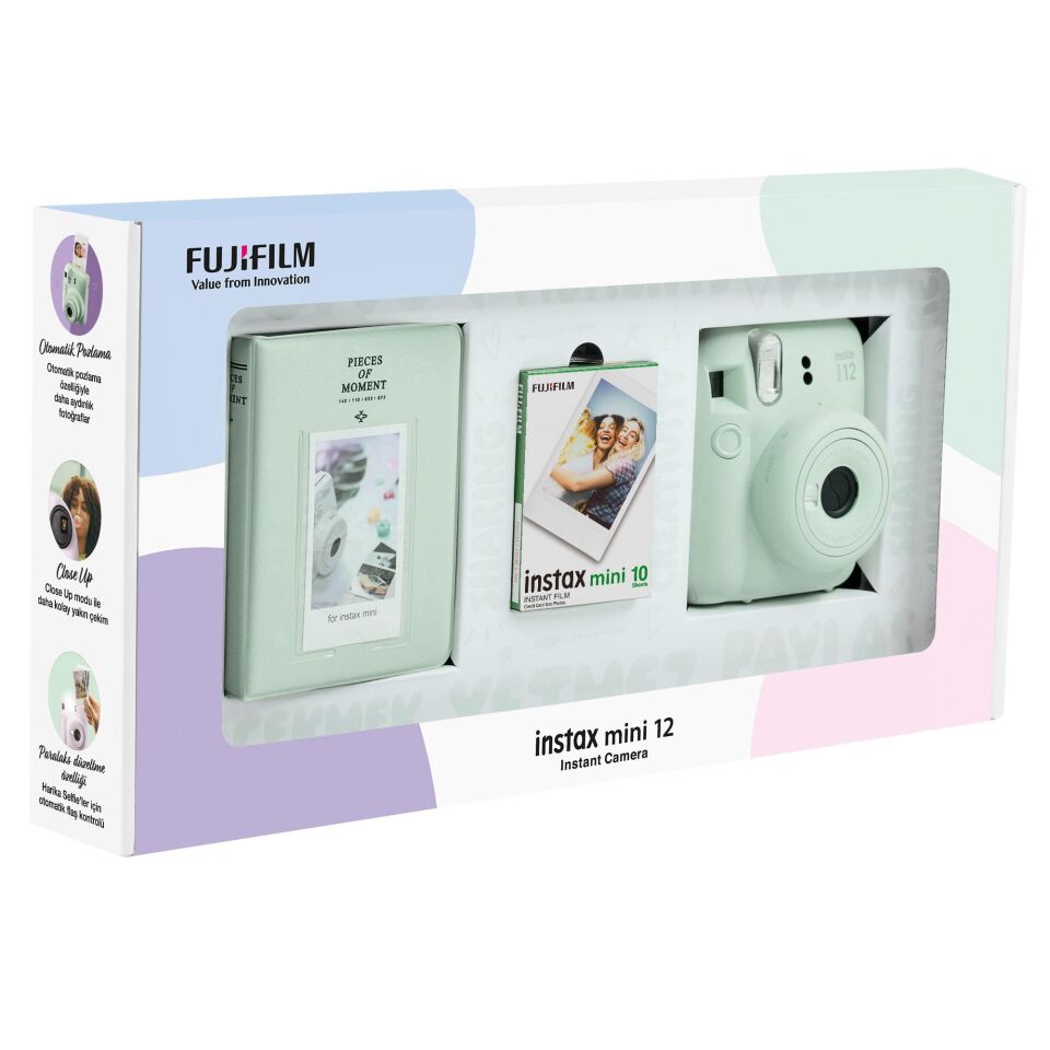 İnstax Mini 12 10LU Film ve PVC Albüm Bundle Box Yeşil