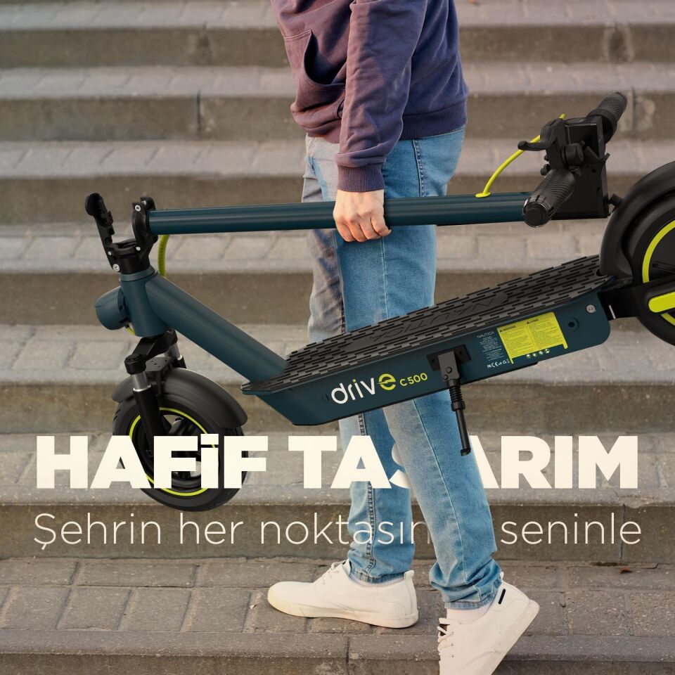 Nautica Drive C500 Katlanabilir Elektrikli Scooter Petrol Yeşili