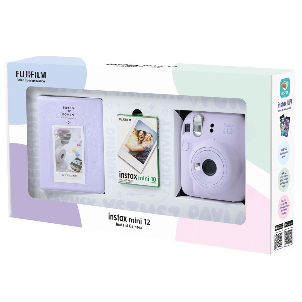 İnstax Mini 12 10LU Film ve PVC Albüm Bundle Box Lila