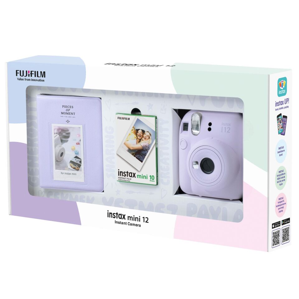 İnstax Mini 12 10LU Film ve PVC Albüm Bundle Box Lila