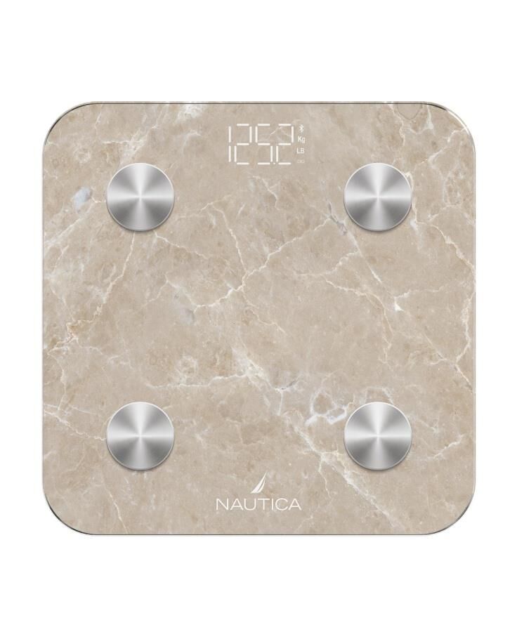 Nautica Marble Collection Vücut Analizli Akıllı Bluetooth Tartı Baskül Bej