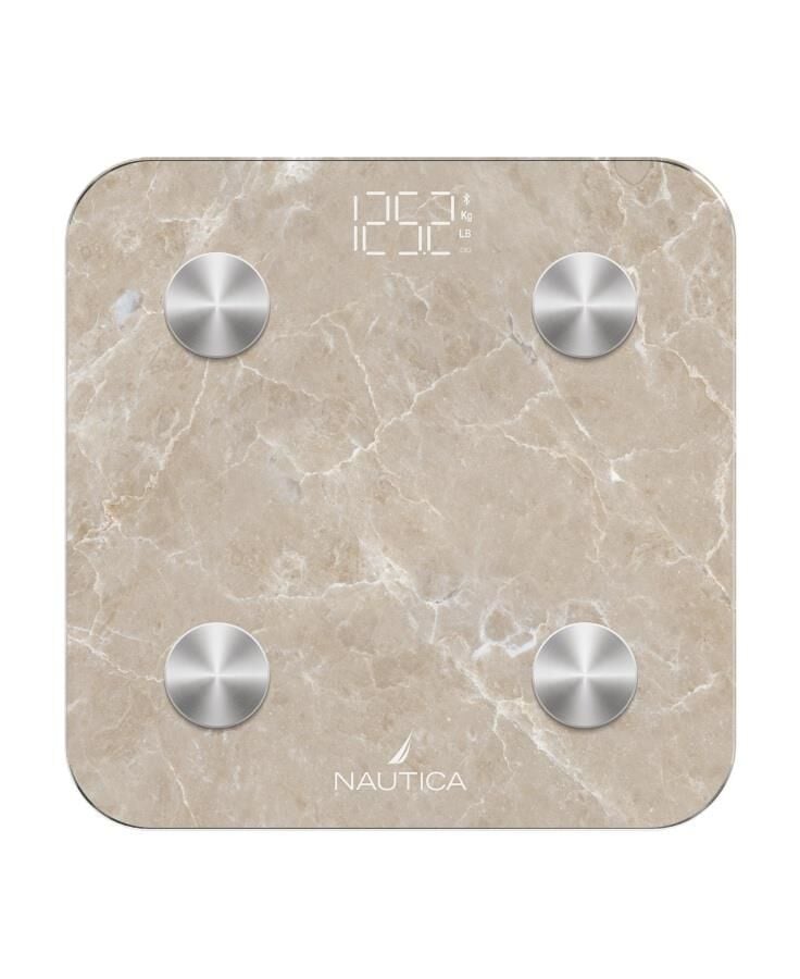 Nautica Marble Collection Vücut Analizli Akıllı Bluetooth Tartı Baskül Bej