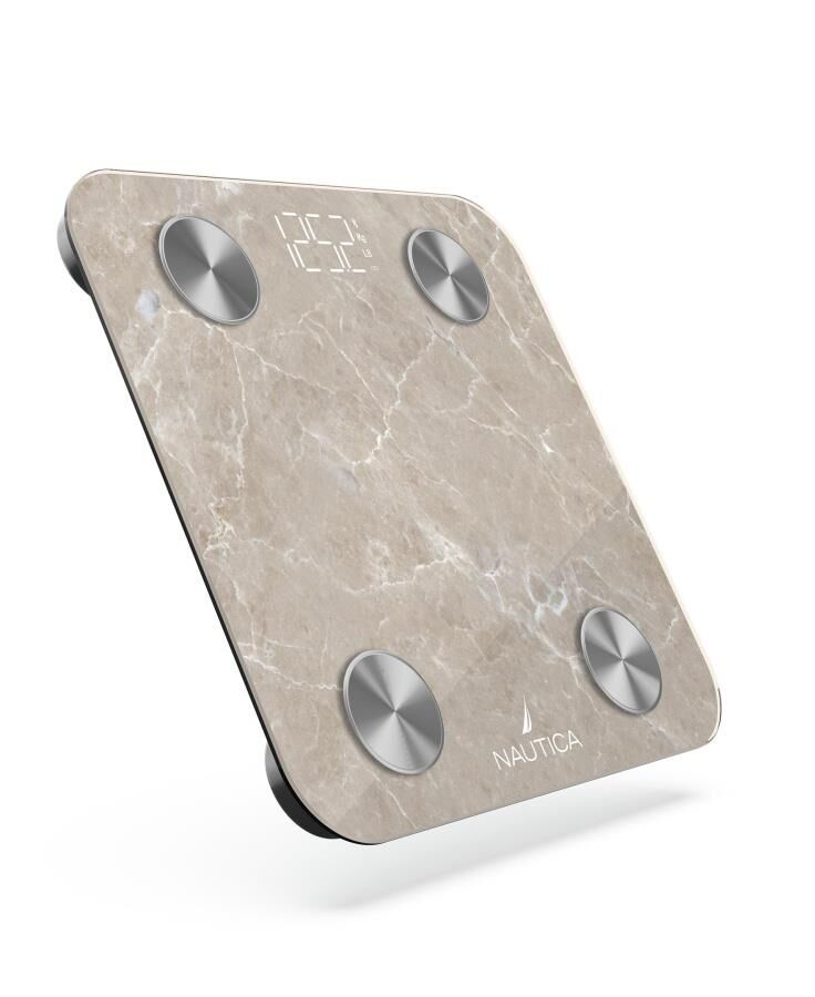 Nautica Marble Collection Vücut Analizli Akıllı Bluetooth Tartı Baskül Bej