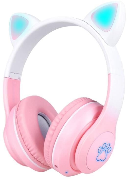 Zore Kedi Kulaklı  RGB Işıklı Bluetooth Kulaklık STN-28 Pro Pembe