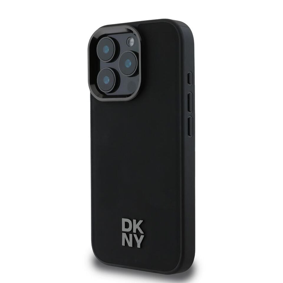 Apple iPhone 16 Pro Kılıf DKNY Orjinal Lisanslı Magsafe Şarj Özellikli Metal Logolu PU Deri Plain Kapak