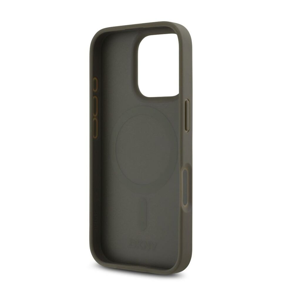 Apple iPhone 16 Pro Kılıf DKNY Orijinal Lisanslı Magsafe Şarj Özellikli 3D Yazılı Repeat Pattern Kapak