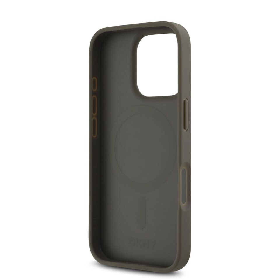 Apple iPhone 16 Pro Kılıf DKNY Orijinal Lisanslı Magsafe Şarj Özellikli 3D Yazılı Repeat Pattern Kapak