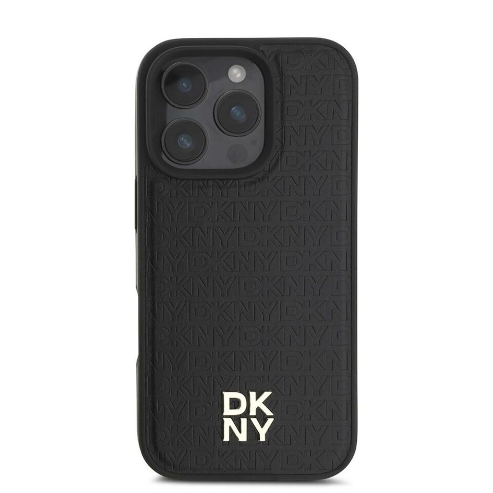 Apple iPhone 16 Pro Max Kılıf DKNY Orijinal Lisanslı Magsafe Şarj Özellikli 3D Yazılı Repeat Pattern Kapak