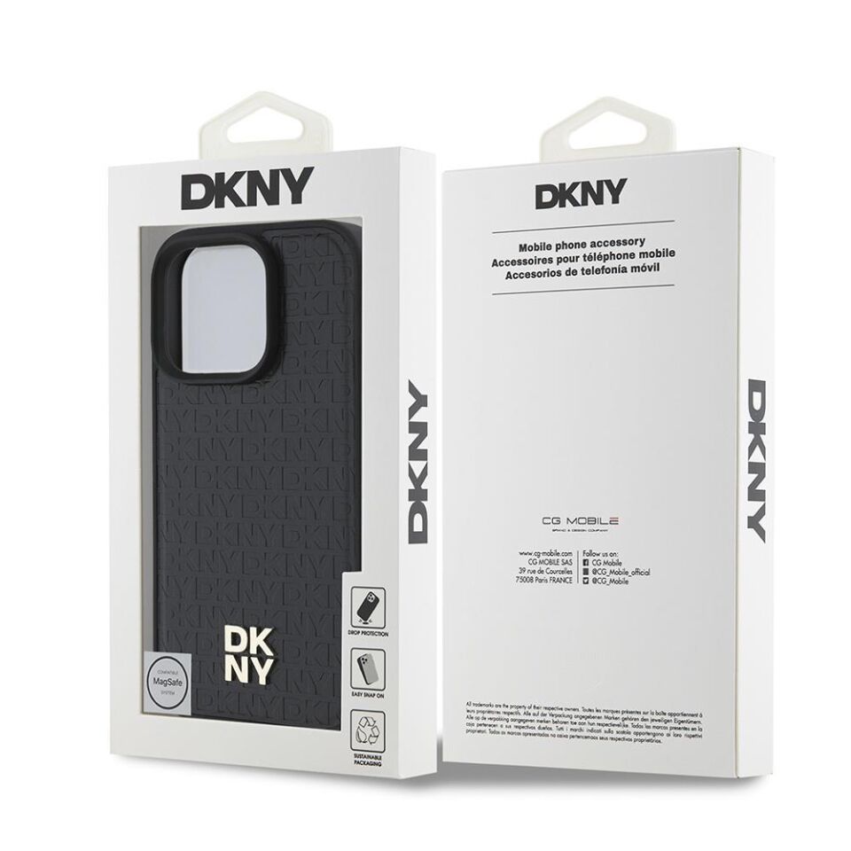 Apple iPhone 16 Pro Max Kılıf DKNY Orijinal Lisanslı Magsafe Şarj Özellikli 3D Yazılı Repeat Pattern Kapak