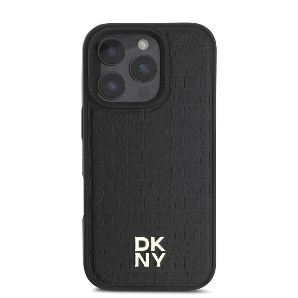Apple iPhone 16 Pro Kılıf DKNY Orijinal Lisanslı Magsafe Şarj Özellikli 3D Yazılı Repeat Pattern Kapak