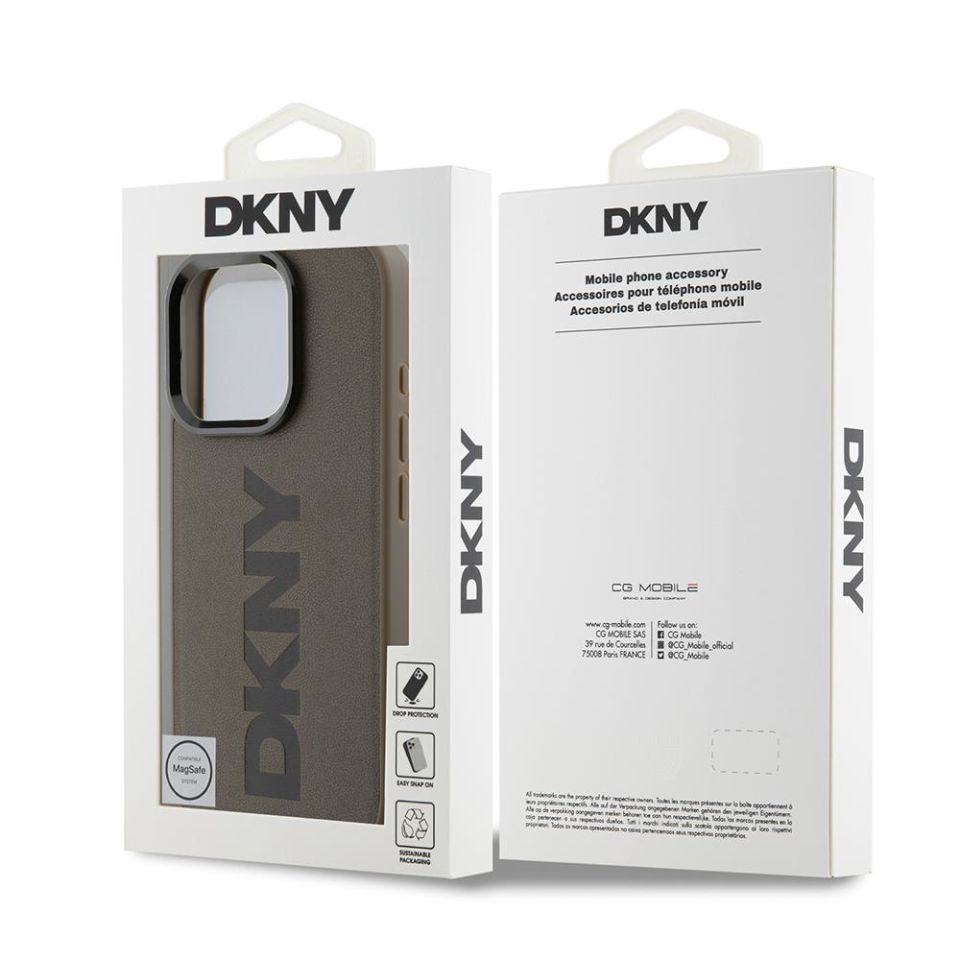 Apple iPhone 16 Pro Max Kılıf DKNY Orijinal Lisanslı Magsafe Şarj Özellikli PU Deri Plain Kapak