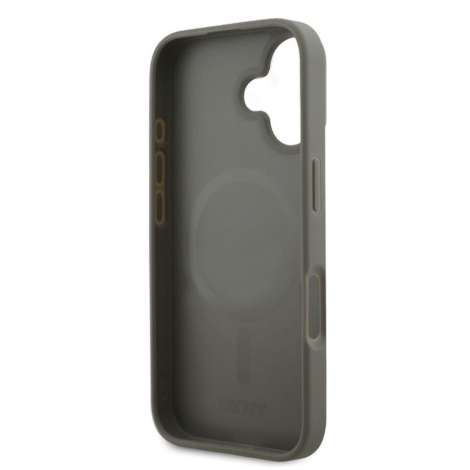 Apple iPhone 16 Kılıf DKNY Orijinal Lisanslı Magsafe Şarj Özellikli 3D Yazılı Checkered Pattern Kapak