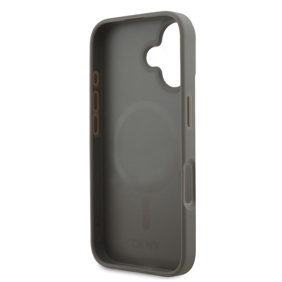 Apple iPhone 16 Kılıf DKNY Orijinal Lisanslı Magsafe Şarj Özellikli 3D Yazılı Checkered Pattern Kapak
