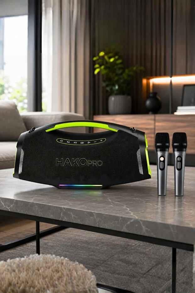 HAKOPRO 350W Ekstra Bass 16000 mAh Mikrofonlu Hoparlör ıpx5 H702
