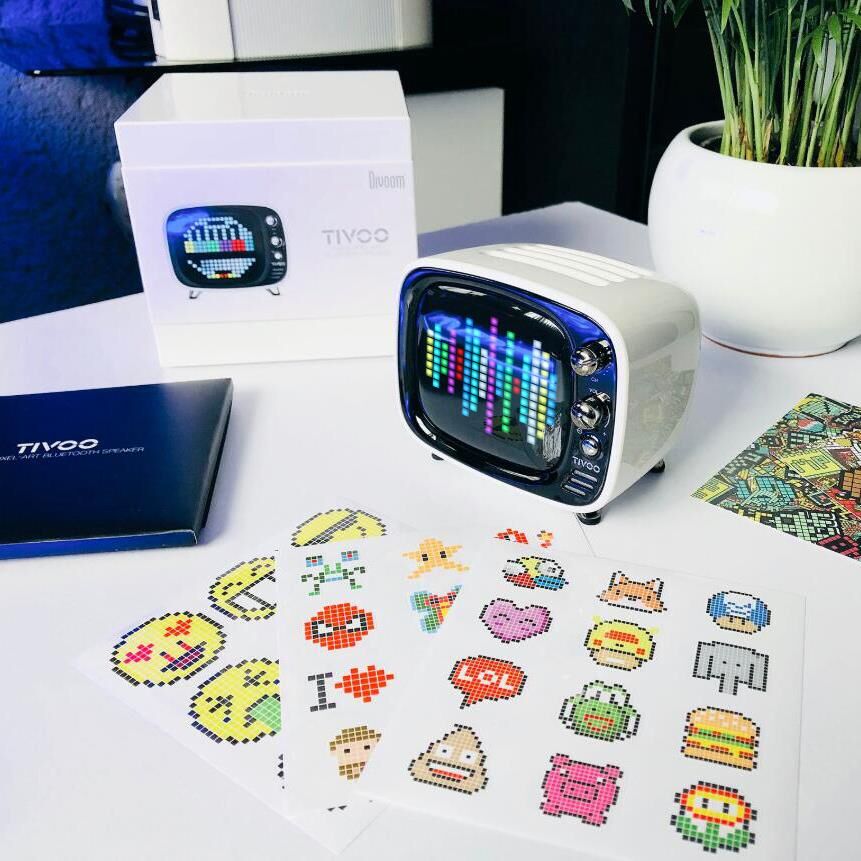 Divoom Tivoo Pixel Art Smart Bluetooth Hoparlör Beyaz