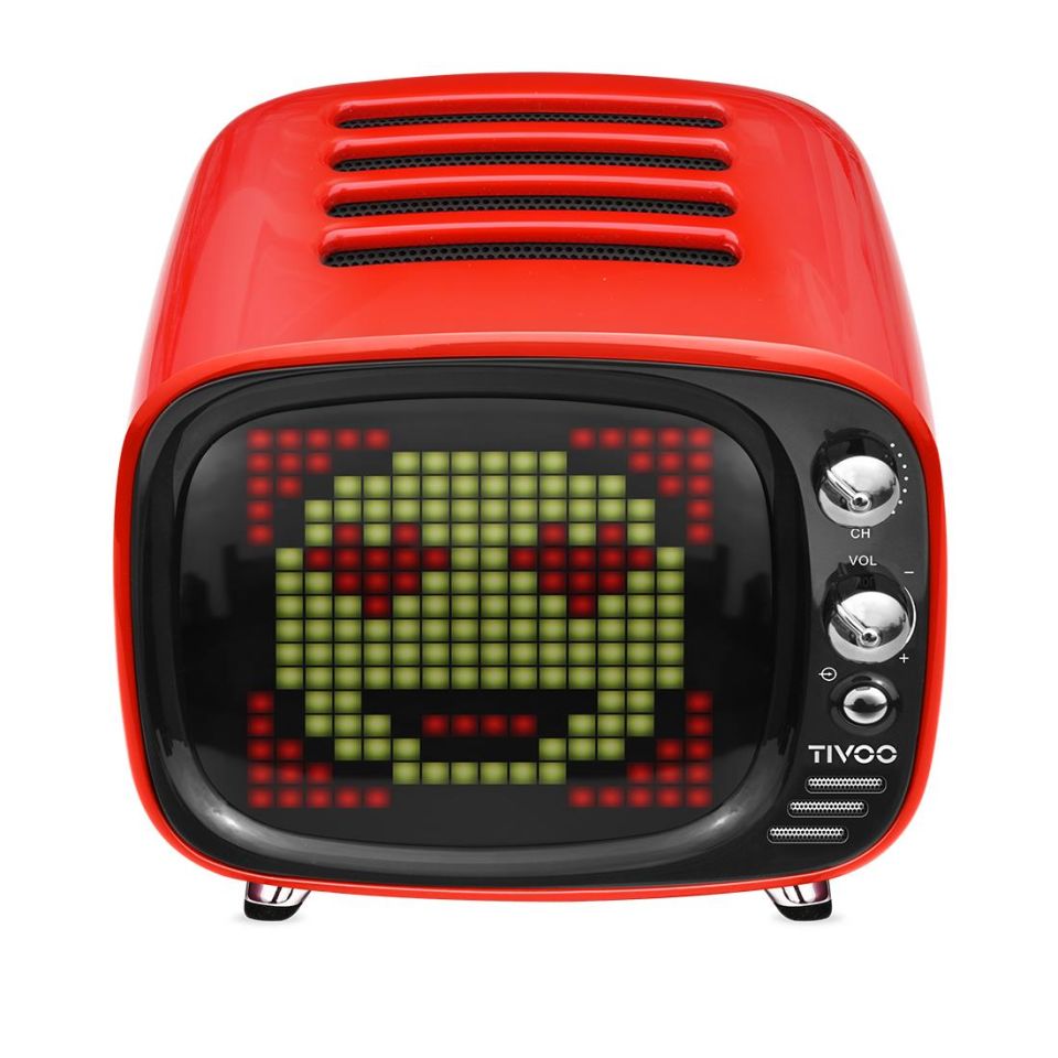 Divoom Tivoo Pixel Art Smart Bluetooth Hoparlör Kırmızı