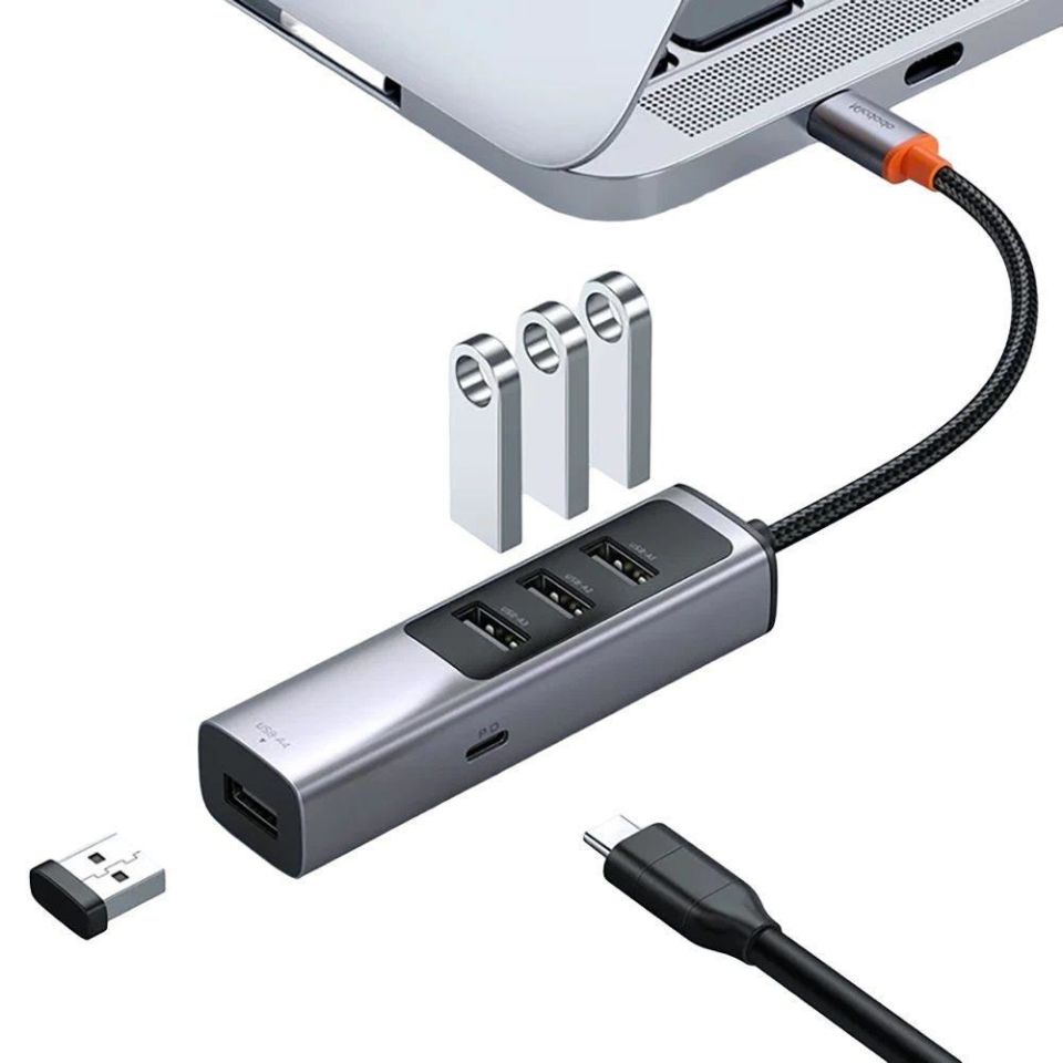 Mcdodo HU-1120 100W 1xType-C + 4xUSB 3.0 Çoklayıcı Adaptör - Gri