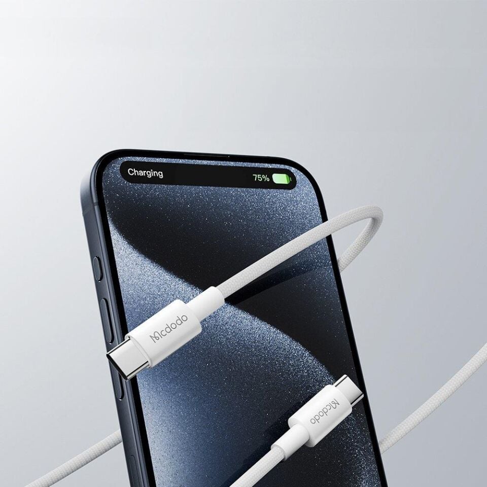 McDodo CA-2770 60W USB -C TO USB-C Şarj Ve Data Kablosu Beyaz - 1.2 M