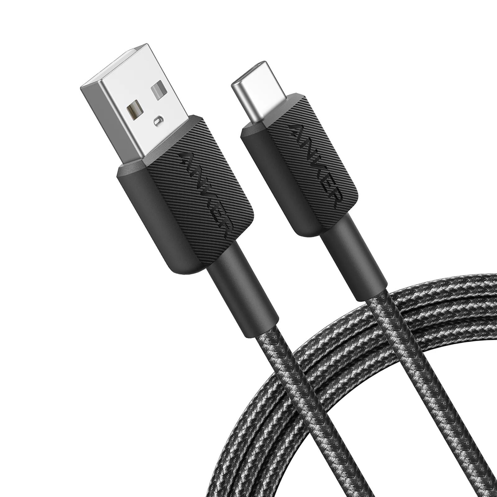 Anker 322 USB-C to USB-A 1.8M 30W Şarj Data Kablosu Siyah