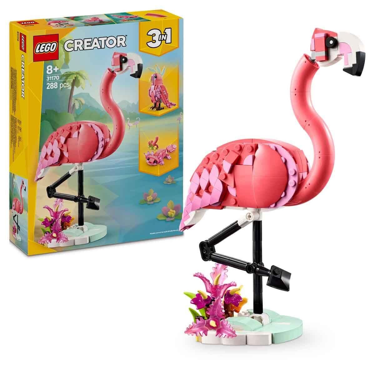 LEGO Creator 3ü1 Arada Vahşi Hayvanlar Pembe Flamingo 31170   Parça 288