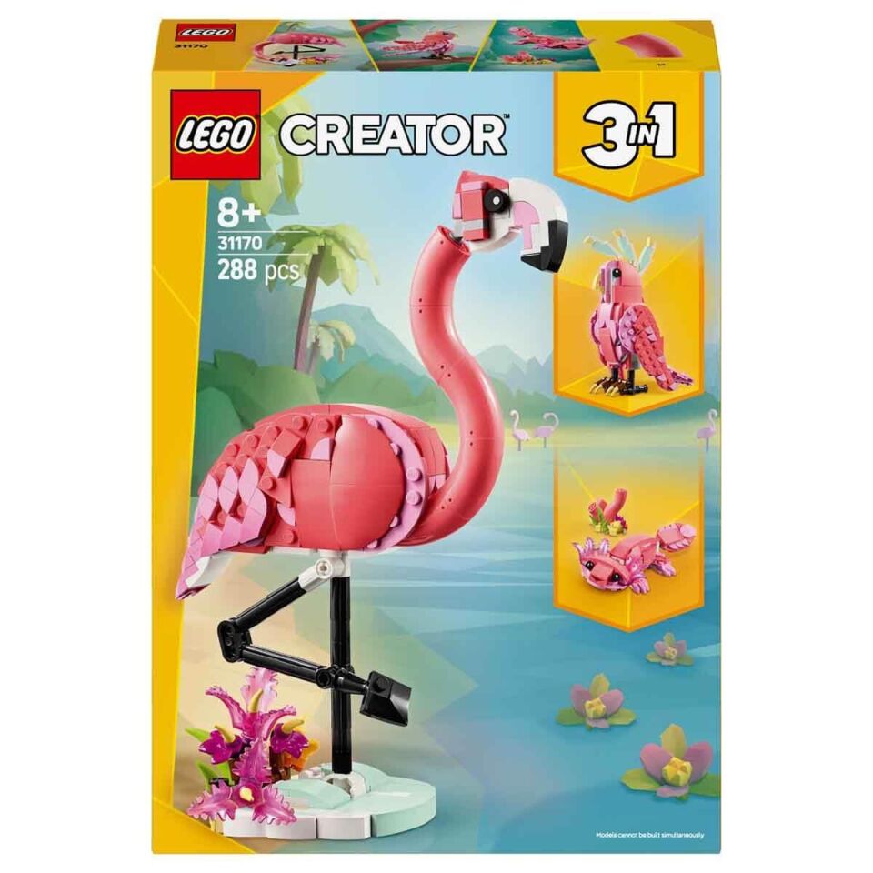 LEGO Creator 3ü1 Arada Vahşi Hayvanlar Pembe Flamingo 31170   Parça 288